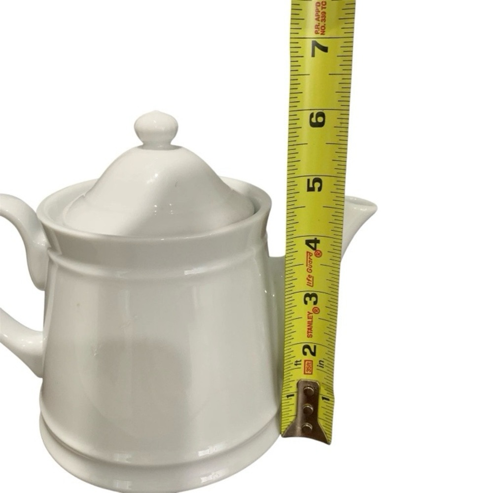 Williams Sonoma BRASSERIE White Teapot? Creamer? Glossy Finish 6”‎ Tall Japan - Picture 7 of 9